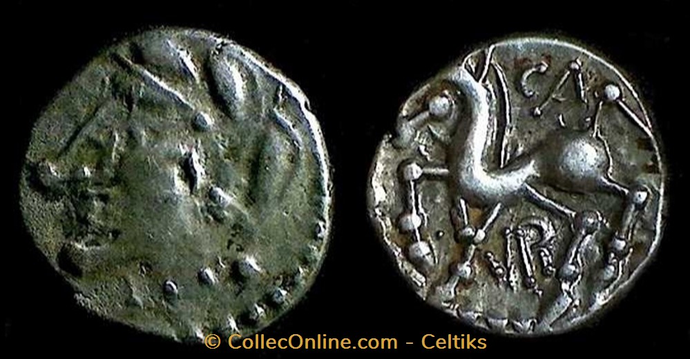 denier CA / VR monnaies antiques celtes denier ca vr
