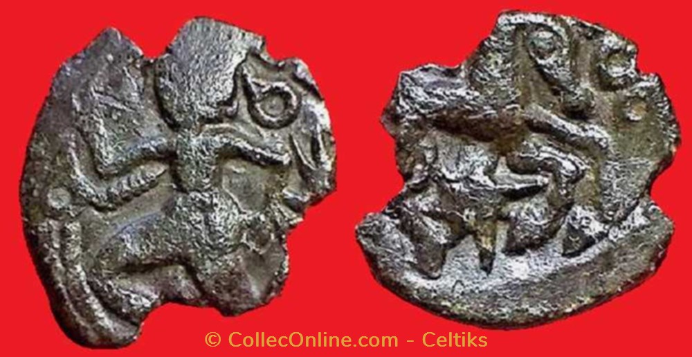 bronze au personnage courant à gauche monnaies antiques celtes bronze au personnage courant a gauche