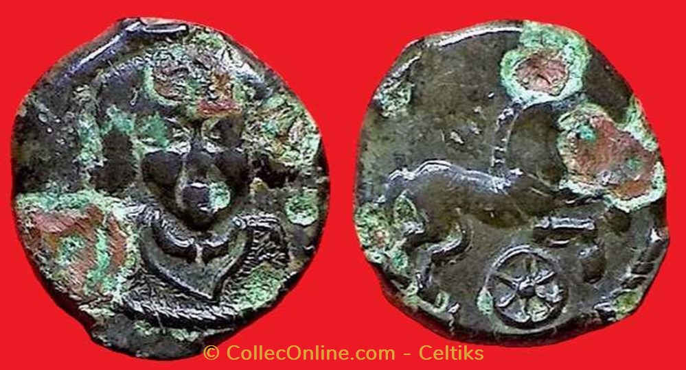 monnaies antiques celtes bronze au buste de face