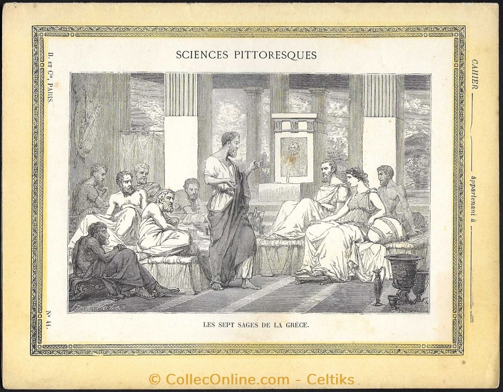 documents anciens buvards cahiers illustres protege cahier sages de la grece