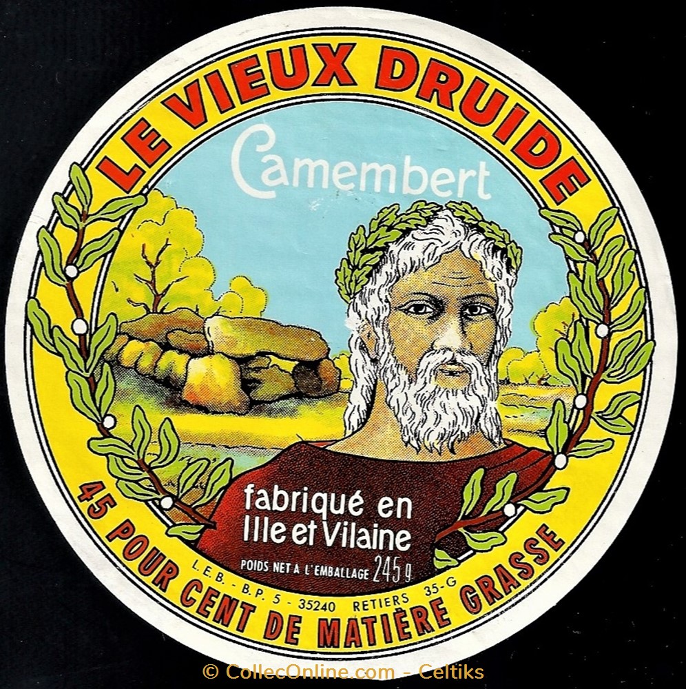 FROMAGE - camembert " le vieux druide " papiers etiquettes fromage camembert le vieux druide