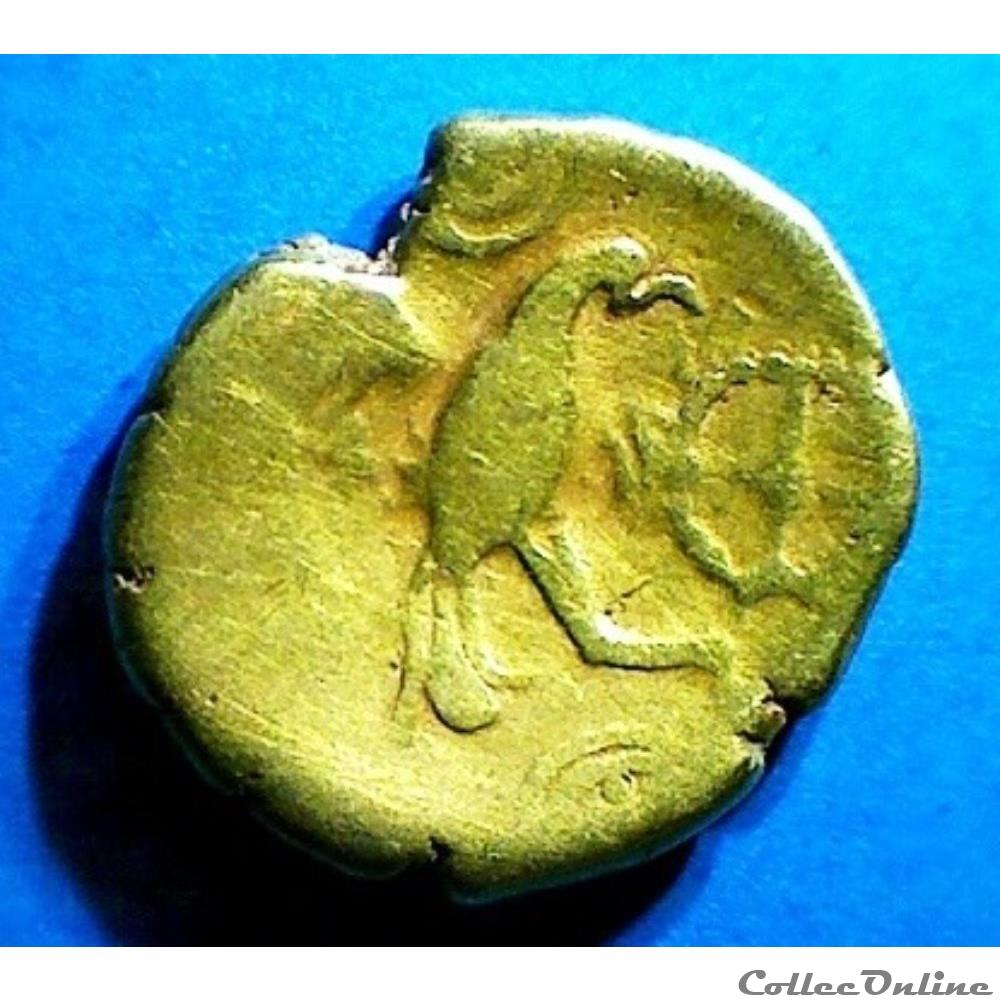 monnaie antique gauloise serie 505a dt 2564 hemistatere or a aigle tete a gauche