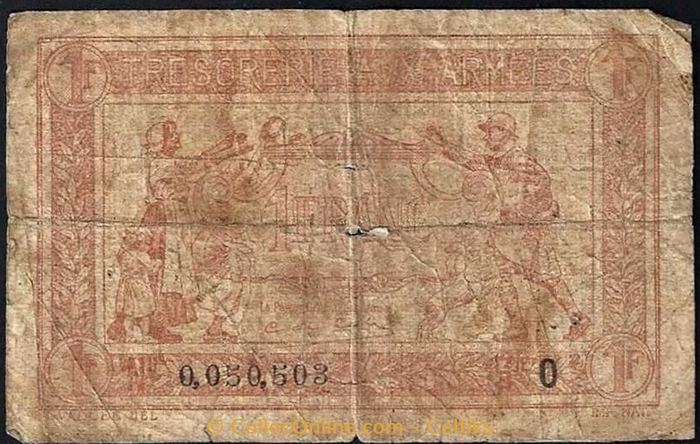 billets europe france 1 francs tresorerie des armees 1919