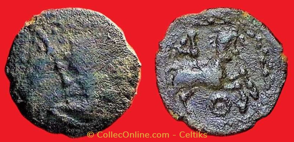 monnaies antiques celtes bronze a archer agenouille