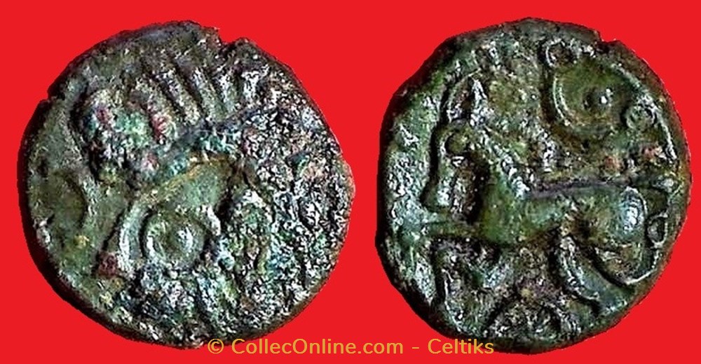 bronze au sanglier et au cheval * monnaies antiques celtes bronze au sanglier et au cheval