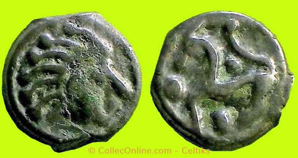 monnaies antiques celtes potin a la tete indien