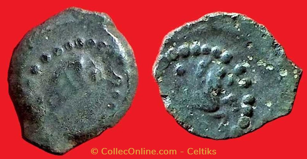 monnaies antiques celtes bronze au cheval et au globule