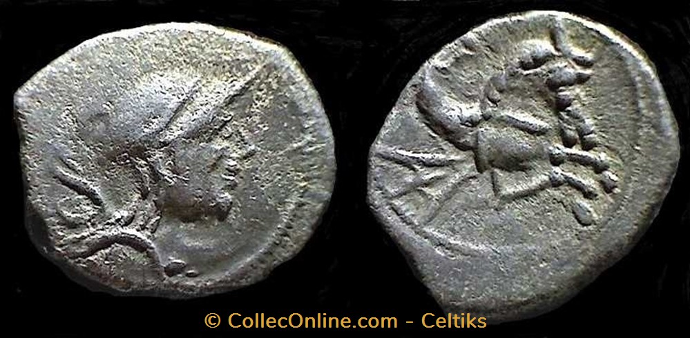 denier à l'hippocampe tête à droite monnaies antiques celtes denier a hippocampe tete a droite