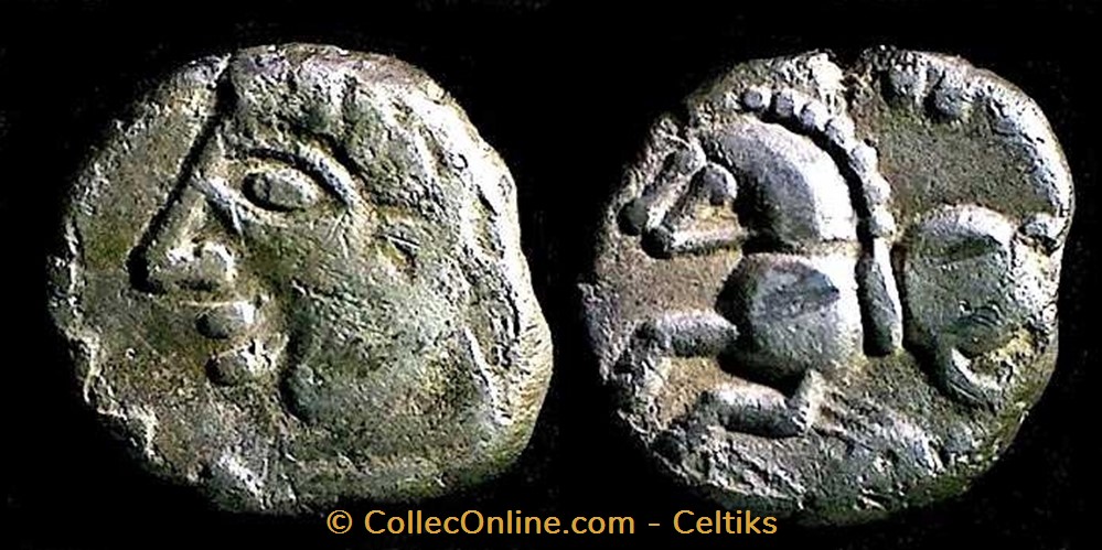 denier SOLIMA / COLIMA au gros oeil monnaies antiques celtes denier solima colima au gros oeil