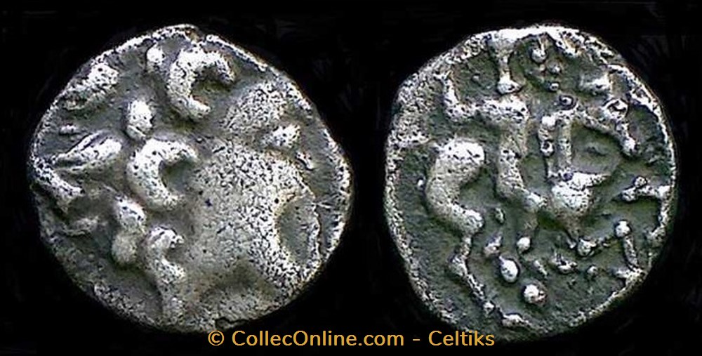 fraction au cavalier - g monnaies antiques celtes fraction au cavalier g