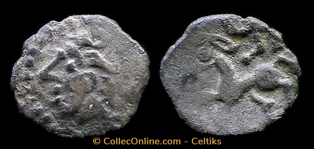 fraction tête à gauche et au cheval monnaies antiques celtes fraction tete a gauche et au cheval