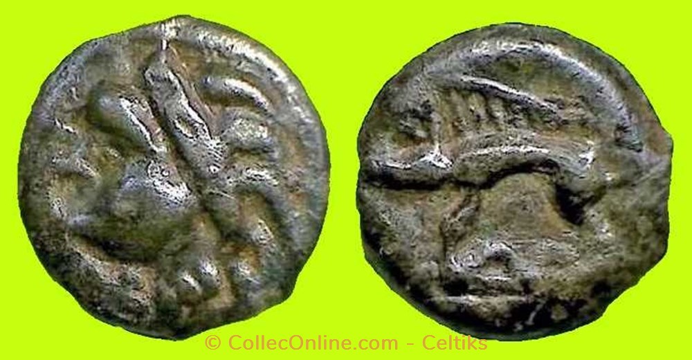potin à la tête d'indien monnaies antiques celtes potin a la tete indien