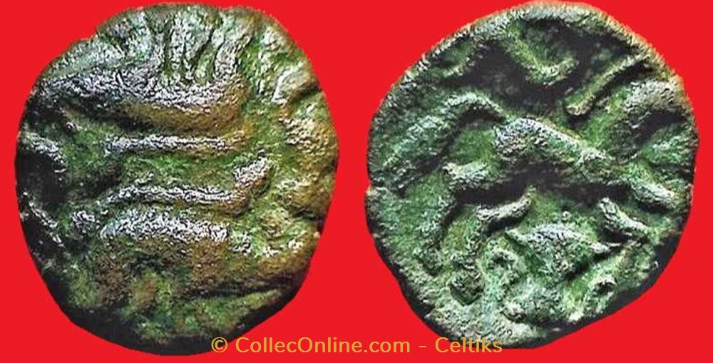 bronze aux sangliers affrontés monnaies antiques celtes bronze aux sangliers affrontes