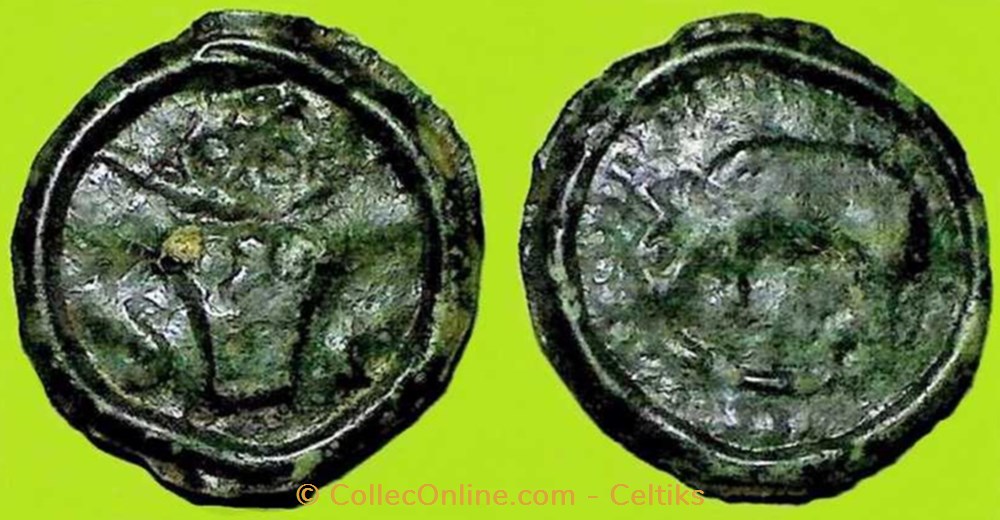 potin au bucrane à gauche monnaies antiques celtes potin au bucrane a gauche