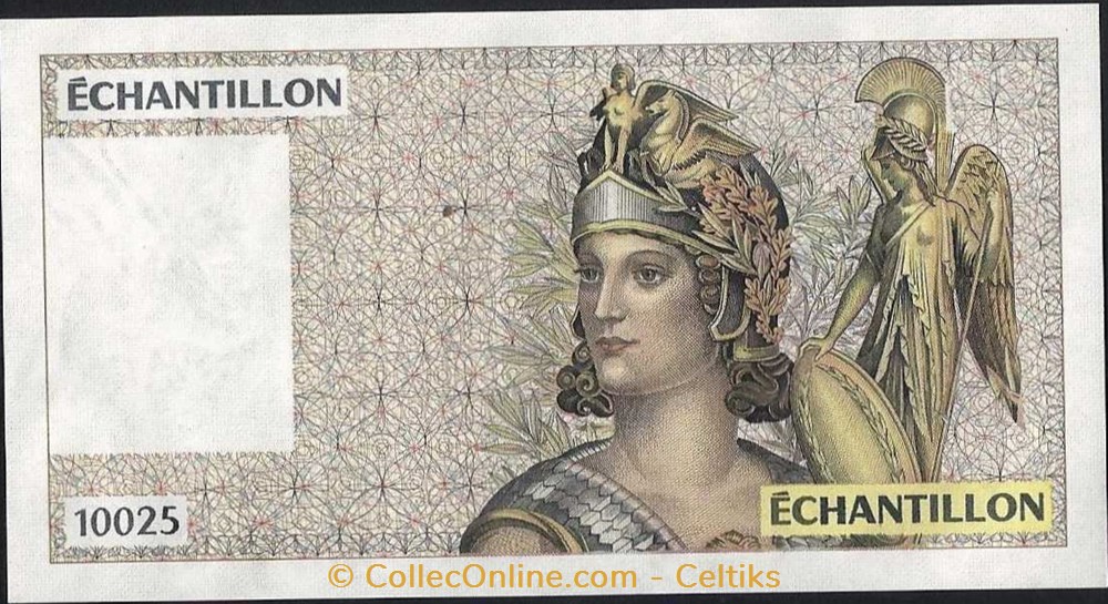 échantillon 20 francs ATHENA billets europe france echantillon 20 francs athena
