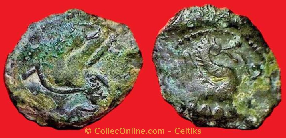 bronze au loup et au pégase au M monnaies antiques celtes bronze au loup et au pegase au m