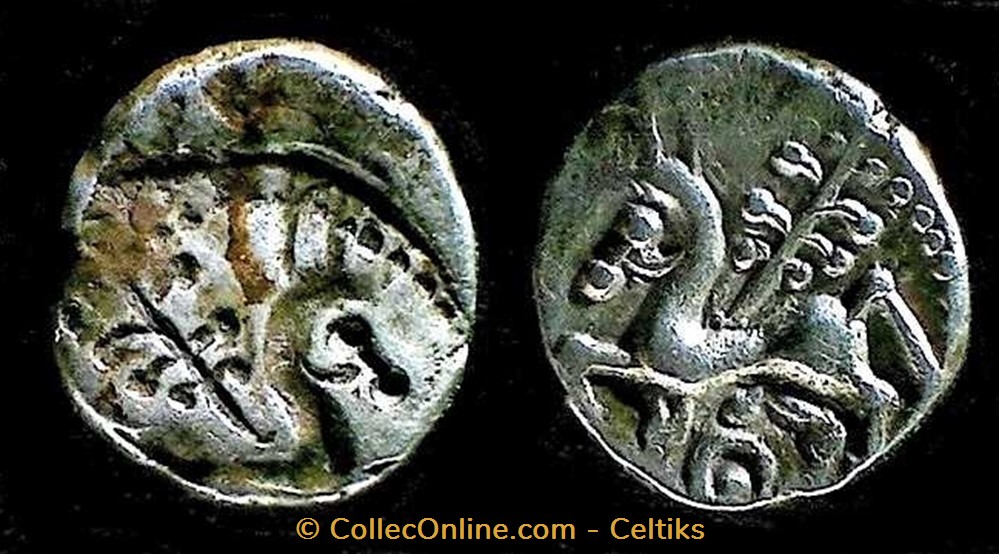 denier au rameau et à l'annelet pointé monnaies antiques celtes denier au rameau et a annelet pointe
