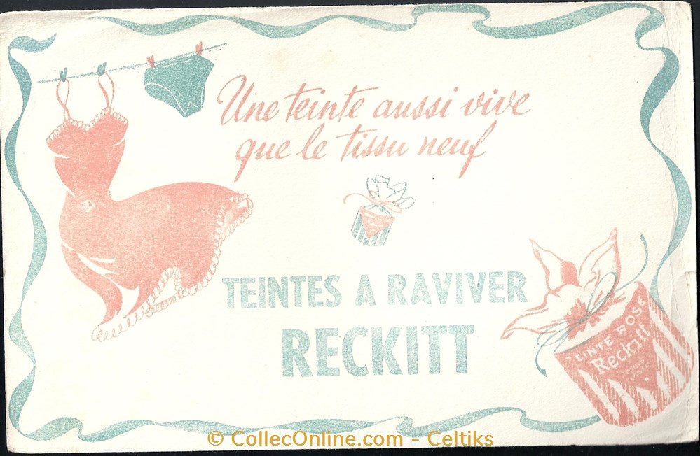 buvard - lessive RECKITT objets publicitaires buvards buvard lessive reckitt