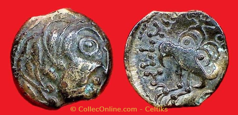 bronze à l'oiseau - classe 6 a monnaies antiques celtes bronze a oiseau classe 6 a