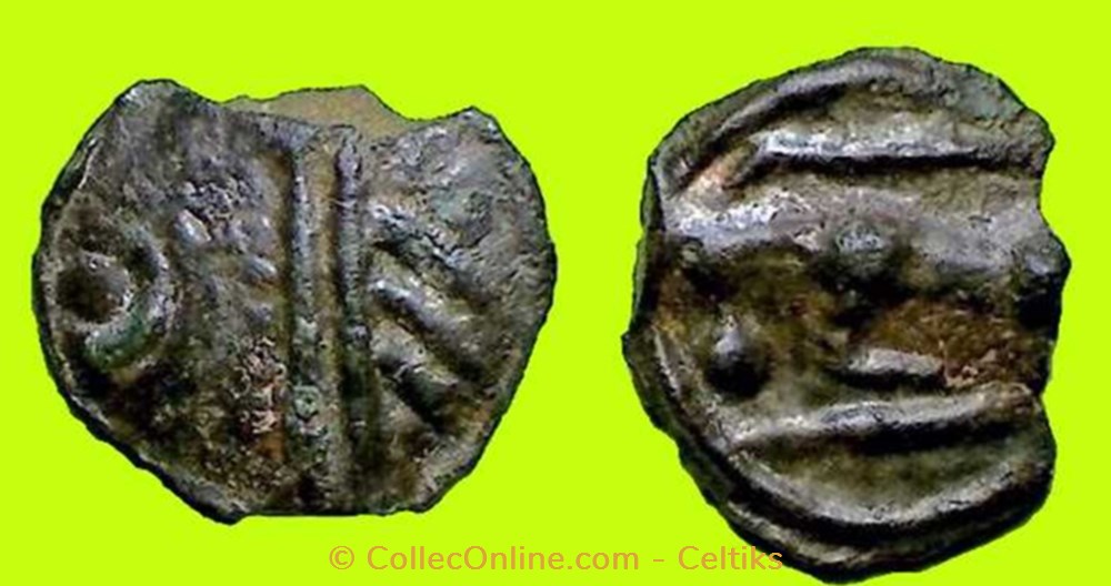 potin tête casquée et bandeau parallèle monnaies antiques celtes potin tete casquee et bandeau parallele