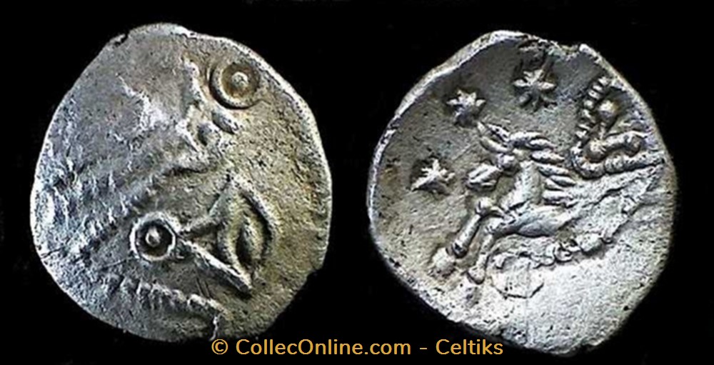 monnaies antiques celtes denier a oeil type villeneuve saint germain