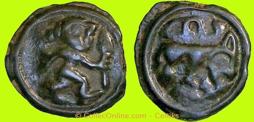 potin au guerrier courant monnaies antiques celtes potin au guerrier courant