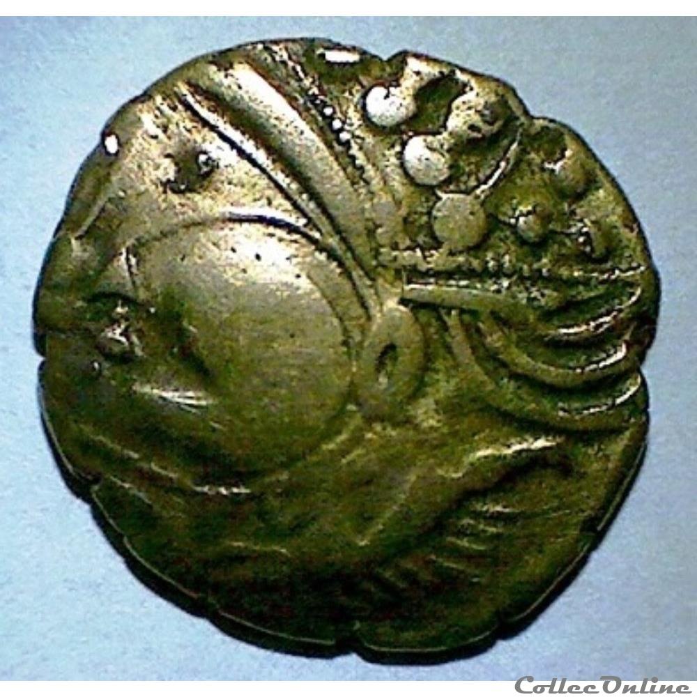 Série 402 DT 2401 hémistataire au sanglier et à l'annelet perlé monnaie antique gauloise serie 402 dt 2401 hemistataire au sanglier et a annelet perle