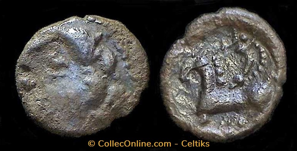 quinaire au carnyx tête à gauche monnaies antiques celtes quinaire au carnyx tete a gauche