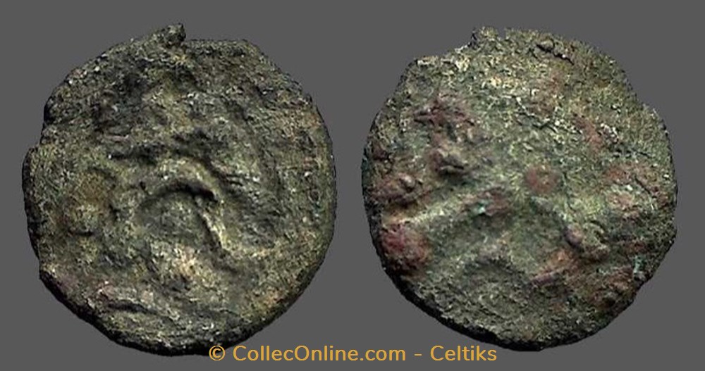 obole du pont de la CHALOIRE - m monnaies antiques celtes obole du pont de la chaloire m