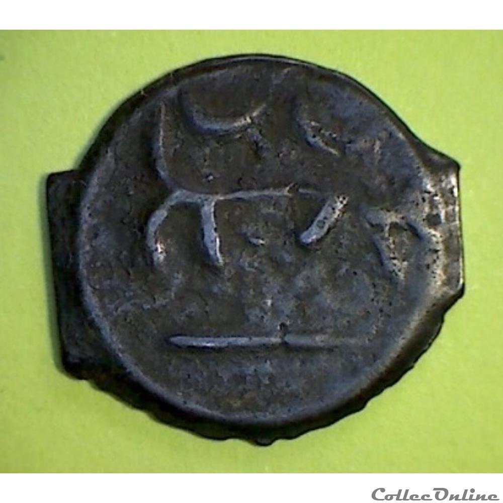 CANTII potin au taureau chargeant monnaie antique gauloise cantii potin au taureau chargeant