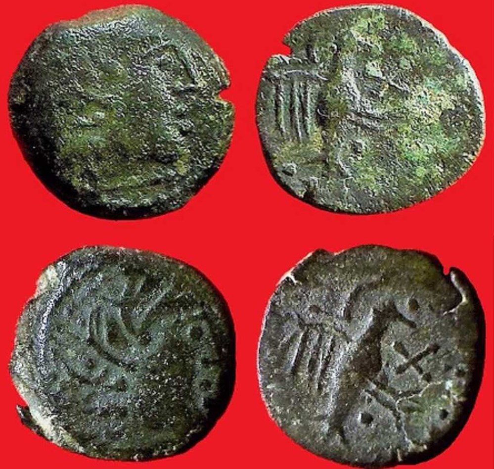 bronze à l'aigle croisette et ligne brisée * monnaies antiques celtes bronze a aigle croisette et ligne brisee