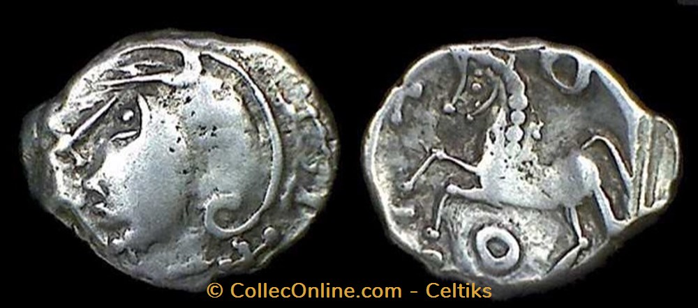 denier à la tête casquée - type 4a monnaies antiques celtes denier a la tete casquee type 4a