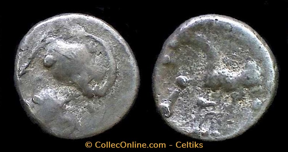 monnaies antiques celtes denier a la tete casquee type 2