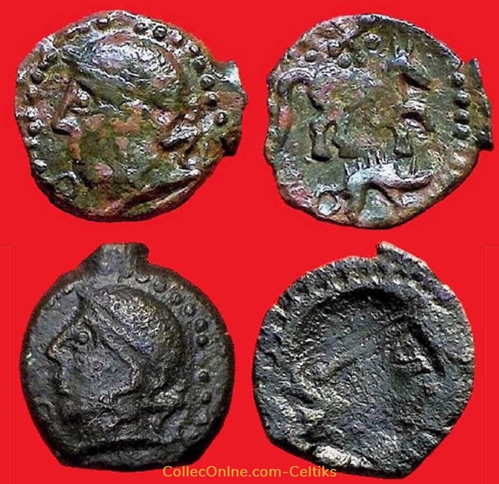 bronze au cheval et au sanglier * monnaies antiques celtes bronze au cheval et au sanglier