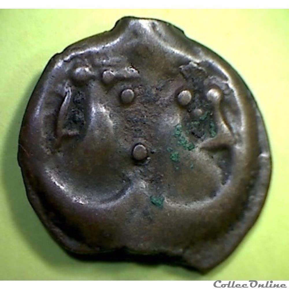 série 968 DT S 326 A var - potin à la tête janiforme monnaie antique gauloise serie 968 dt s 326 a var potin a la tete janiforme