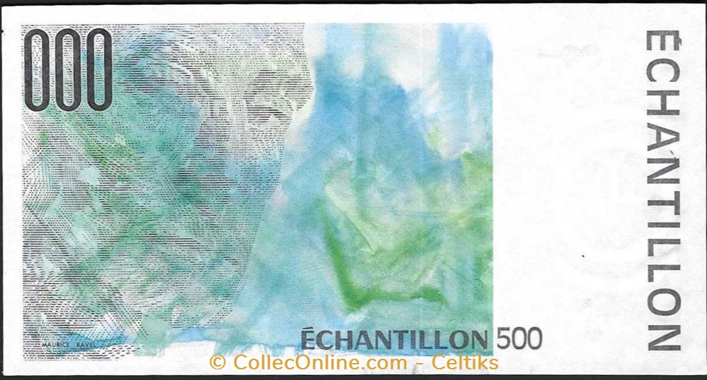 échantillon 500 francs RAVEL billets europe france echantillon 500 francs ravel