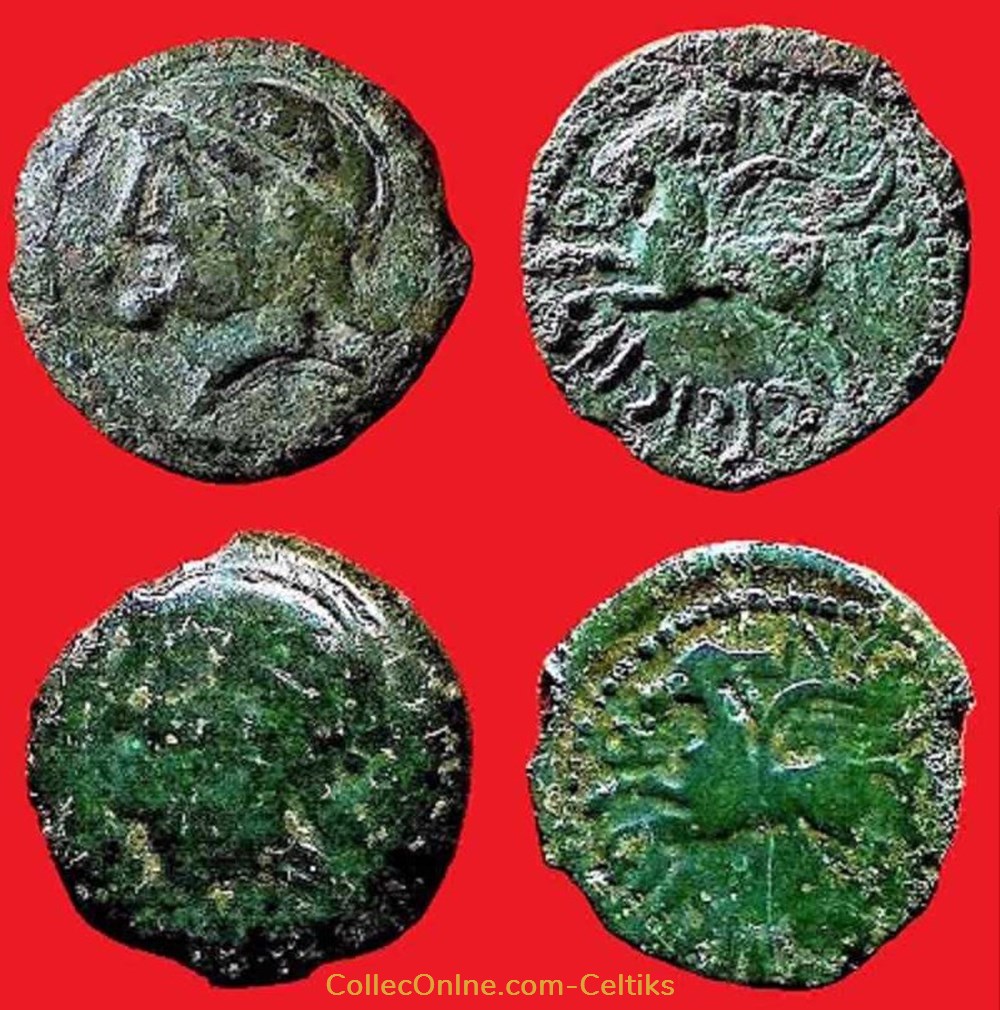 bronze CRICIRONIS type 4# 3 monnaies antiques a celtes bronze cricironis type 4