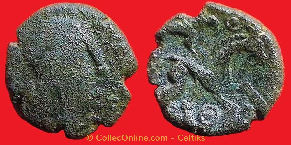 bronze au cheval et à la tête aux cheveux calamistrés monnaies antiques celtes bronze au cheval et a la tete aux cheveux calamistres
