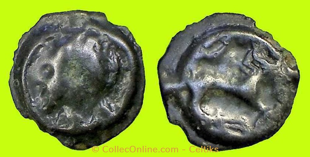 potin au cheval filiforme type de la Tène b monnaies antiques celtes potin au cheval filiforme type de la tene b