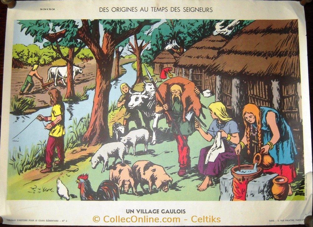 tableau d'école - un village gaulois science enseignement tableau ecole un village gaulois