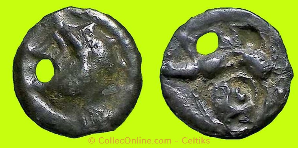 potin à la tête humaine sous le sanglier monnaies antiques celtes potin a la tete humaine sous le sanglier