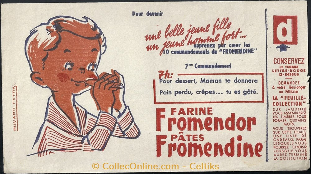 buvard - alimentation FROMENDOR 4 objets publicitaires buvards buvard alimentation fromendor