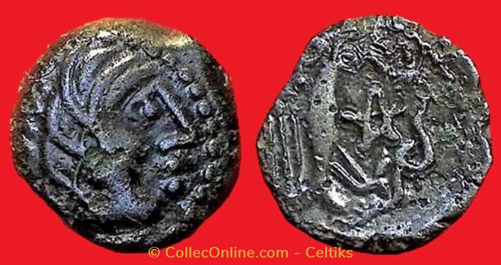 bronze B / LA à l'aigle et au serpent monnaies antiques celtes bronze b la a aigle et au serpent