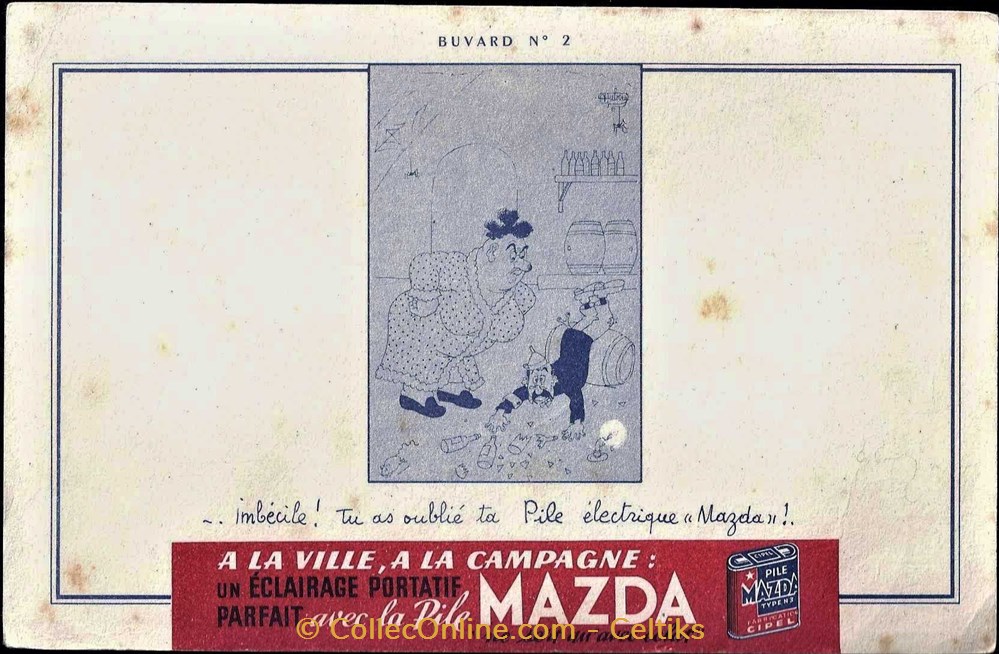 DUBOUT - MAZDA HYDRA 2 objets publicitaires buvards dubout mazda hydra 2