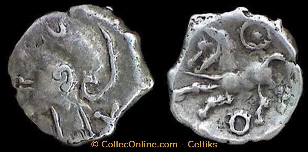denier à la tête casquée - type 1a monnaies antiques celtes denier a la tete casquee type 1a