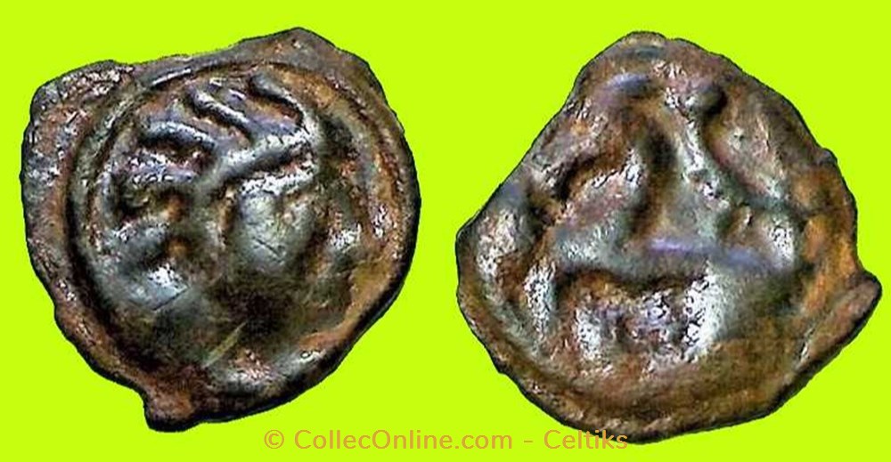 potin à la petite tête d'indien monnaies antiques celtes potin a la petite tete indien