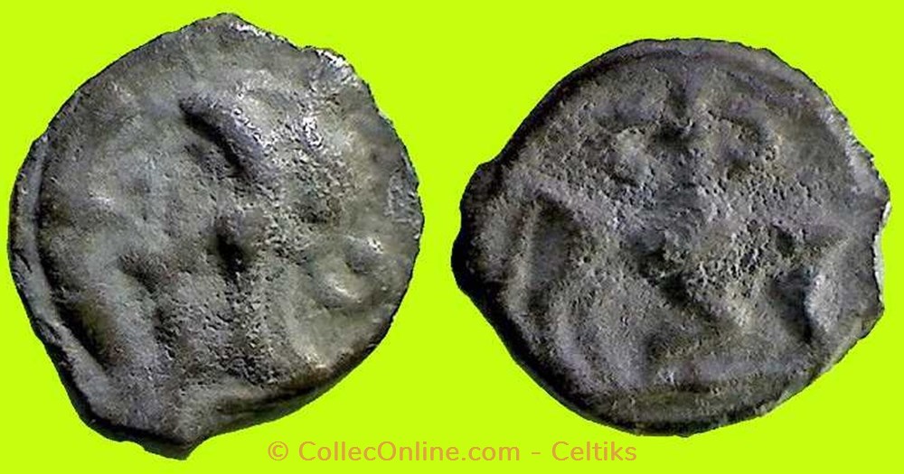 potin au taureau et au lys - a monnaies antiques celtes potin au taureau et au lys a