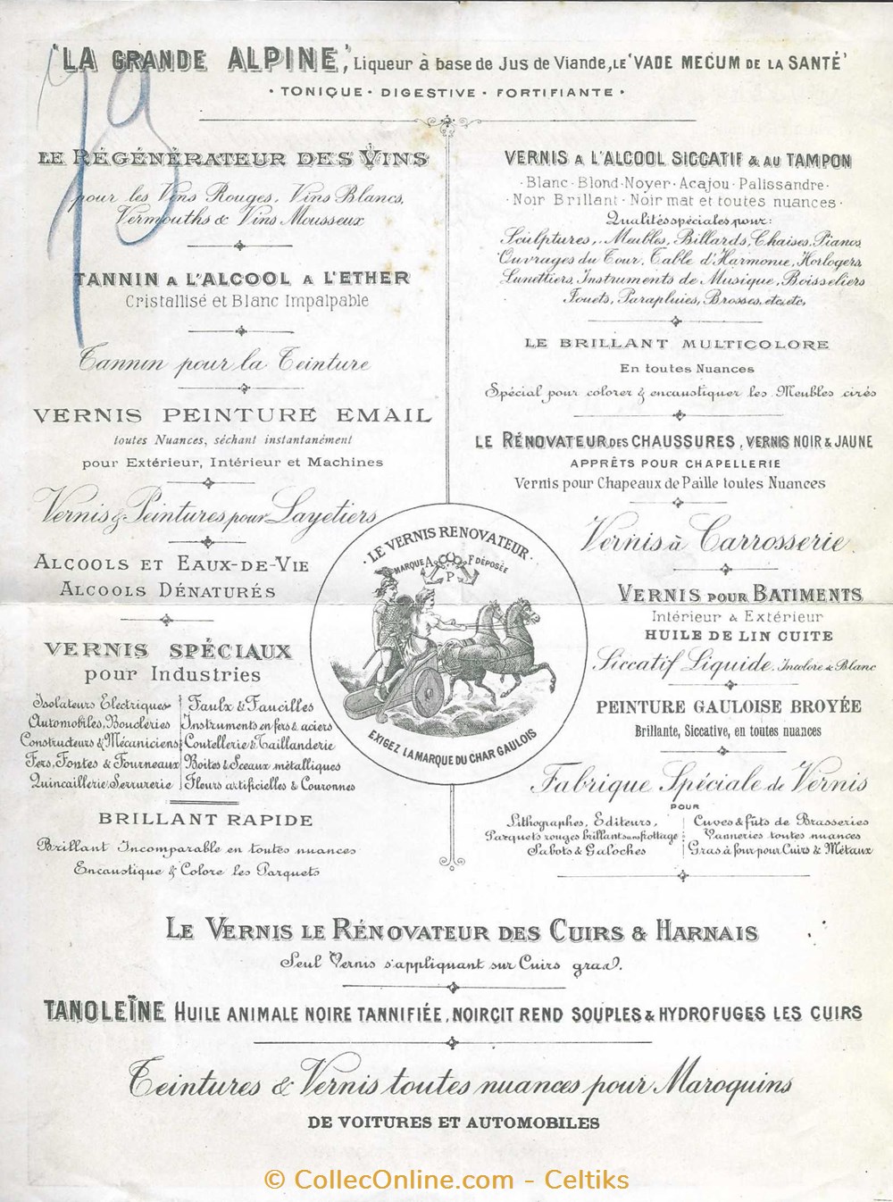 documents anciens factures commerciaux facture le vernis renovateur