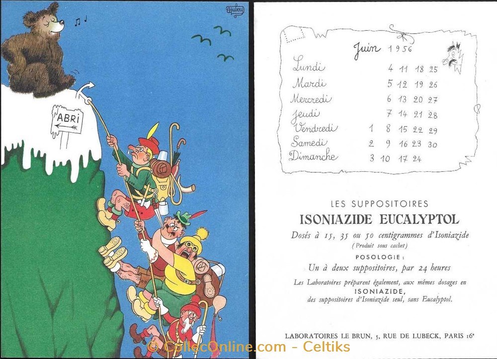 laboratoire LE BRUN 1956 - DUBOUT b 2 objets publicitaires laboratoire le brun 1956 dubout b