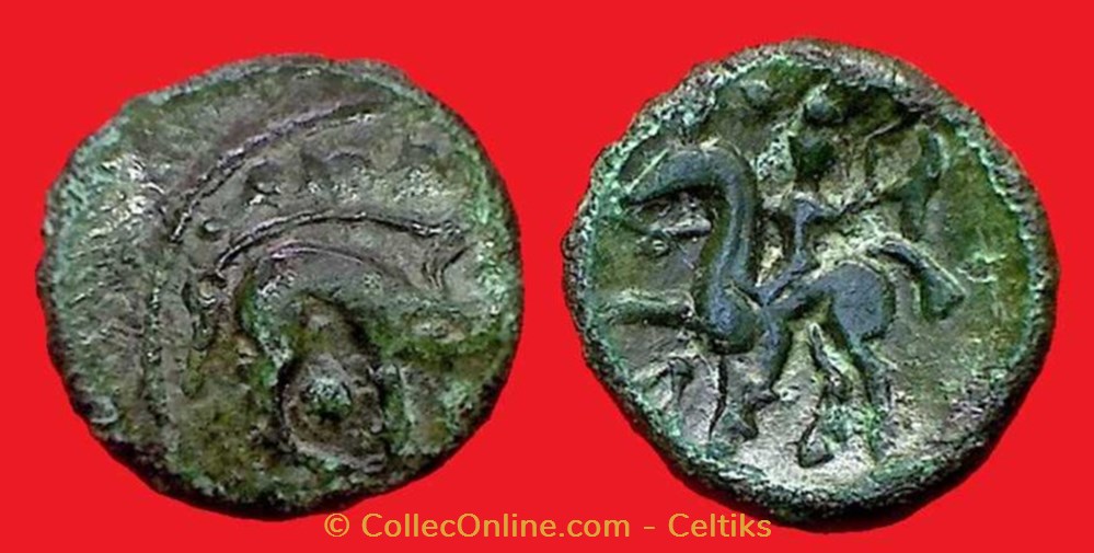 monnaies antiques celtes bronze au cavalier et au sanglier